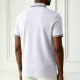 thumbnail image 5 of KLHDSF Men's Polo Shirts Short Sleeve Casual Knit Polo Shirt Vintage Golf T Shirts Old Money Tops White M, 5 of 6