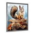 thumbnail image 2 of Designart "Forest Adventure with Brown Squirrel" Animals Framed Wall Art - Traditional Brown Squirrel Living Room Framed Canvas Art, 2 of 6