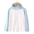 thumbnail image 4 of UACY Girls Quick Dry Long Sleeve Full Zip Hoodie UPF 50+ Light Jacket Athletic Running Sun Protection Hooded Jackets (Light Blue, 8-9 Years), 4 of 4