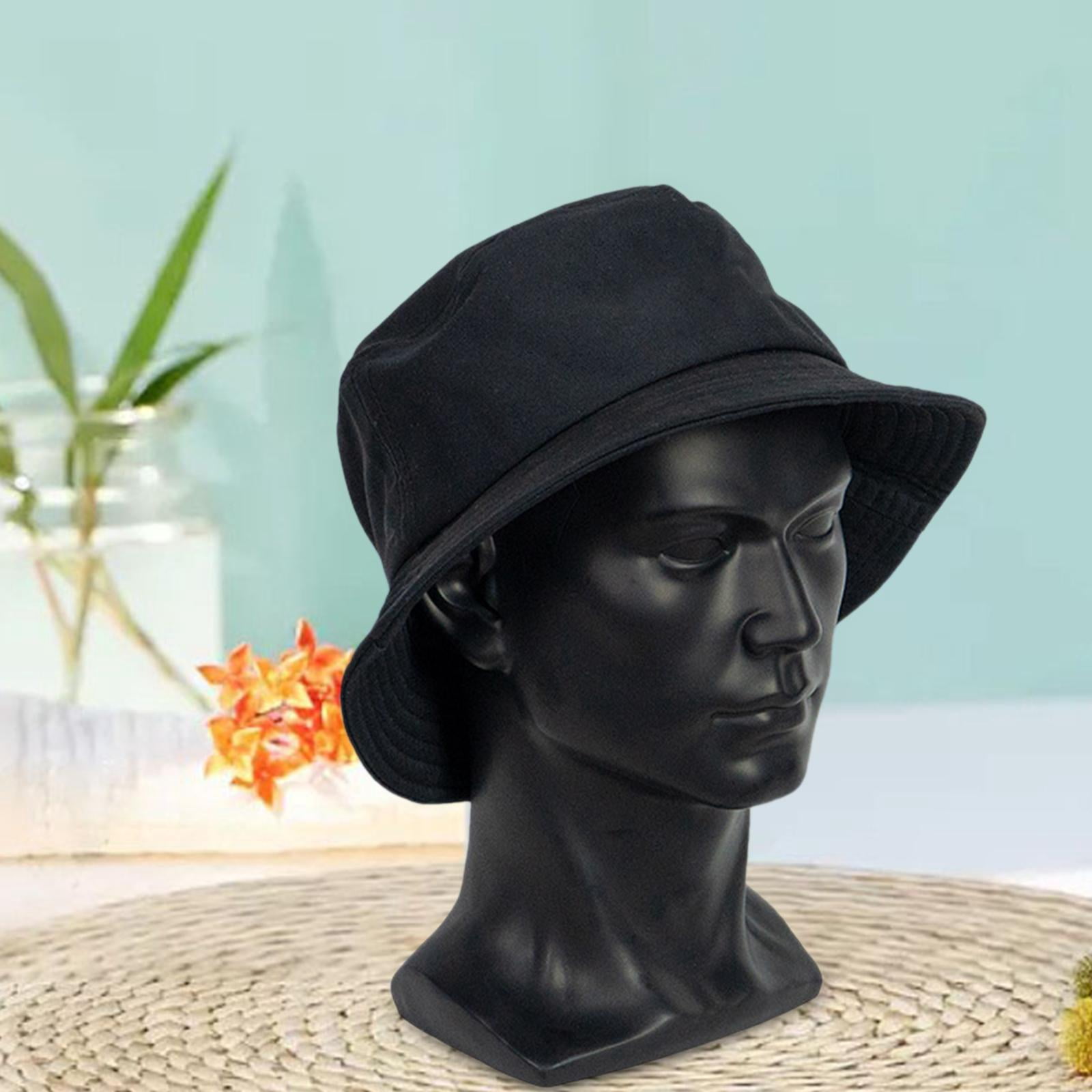 Serenable Male Mannequin Head Freestanding Stand for Making Market Barber Shop Matt Black