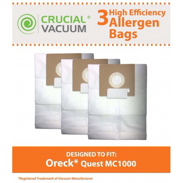 3 Oreck Quest MC1000 Bags, Part PK12MC1000