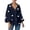 Navy, variant on Active Tops Women Elegant Casual French Half Zip Rose Blouse with Loose Fit Puff Sleeves for Everyday Green S