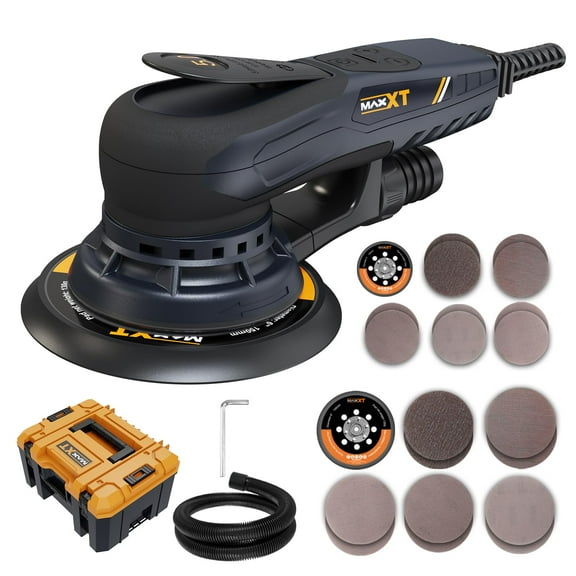 Electric 5mm Random Orbital Sander with Tool Case, Variable Speed Palm Sander with Brushless Motor, 5&6Inch Sanding Pads, Sanders for Woodworking, Primary Wood and Panel Processing[Unable to ship on w