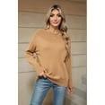 thumbnail image 5 of Women'S Casual Long Sleeve Sweaters Loose Knit Solid Pullover Sweater Jumper Tops Camel S, 5 of 10