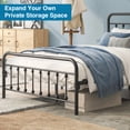 thumbnail image 5 of SESSLIFE Metal Bed Frame Full Size with Vintage Headboard and Footboard, 12.4 Inch Tall Storage Space, No Box Spring Needed, 5 of 6