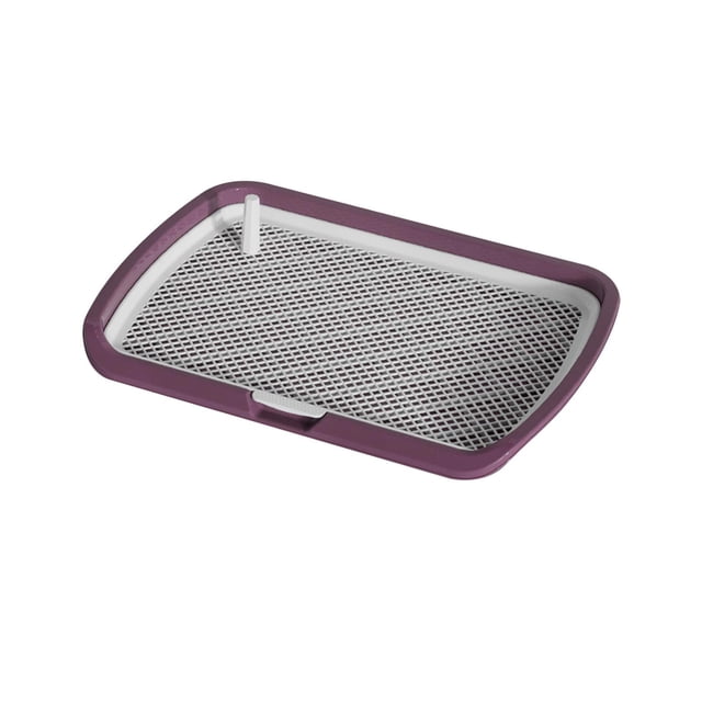 Almohadillas de entrenamiento para perros, inodoro para mascotas para cachorros, inodoro de entrenamiento para mascotas con rejilla de malla y bandeja Violeta