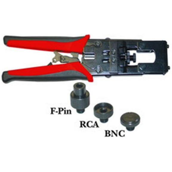Coaxial Compression Tool, F-pin, BNC and RCA (RG59 and RG6)