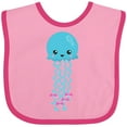 thumbnail image 3 of Inktastic Cute Jellyfish, Little Jellyfish, Blue Jellyfish Girls Baby Bib, 3 of 4