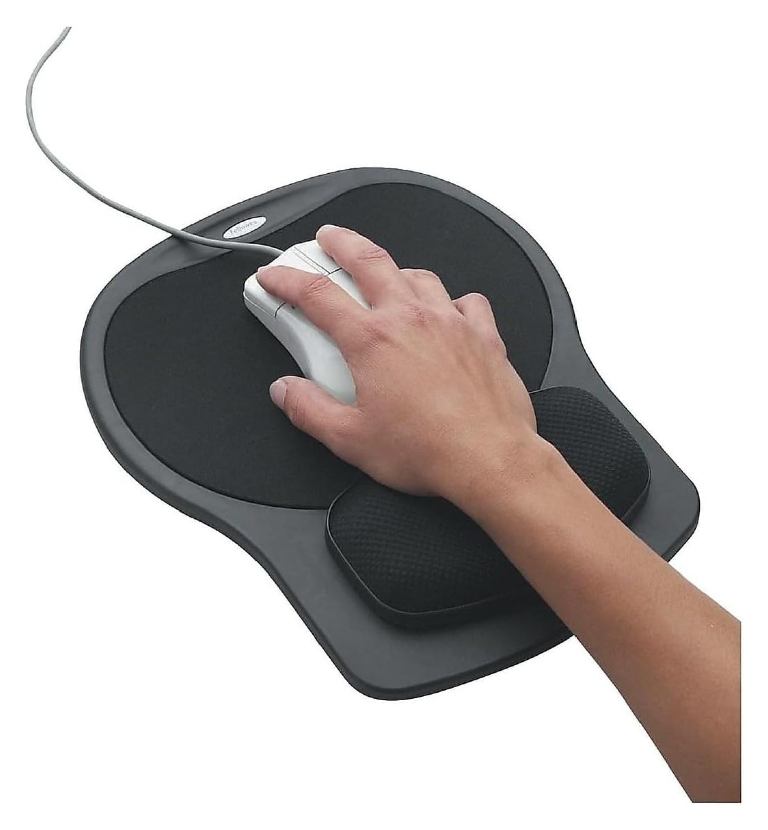 Gel Mouse Pad with Wrist Rest - 10x12 Inch Black Textured Mousepad - Ergonomic Support for Computer, Gaming & Office Use - Non-Slip Rubber Base Black/Black