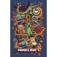thumbnail image 2 of Boy's Minecraft Group Shot Pull Over Hoodie Navy Blue Heather Medium, 2 of 4
