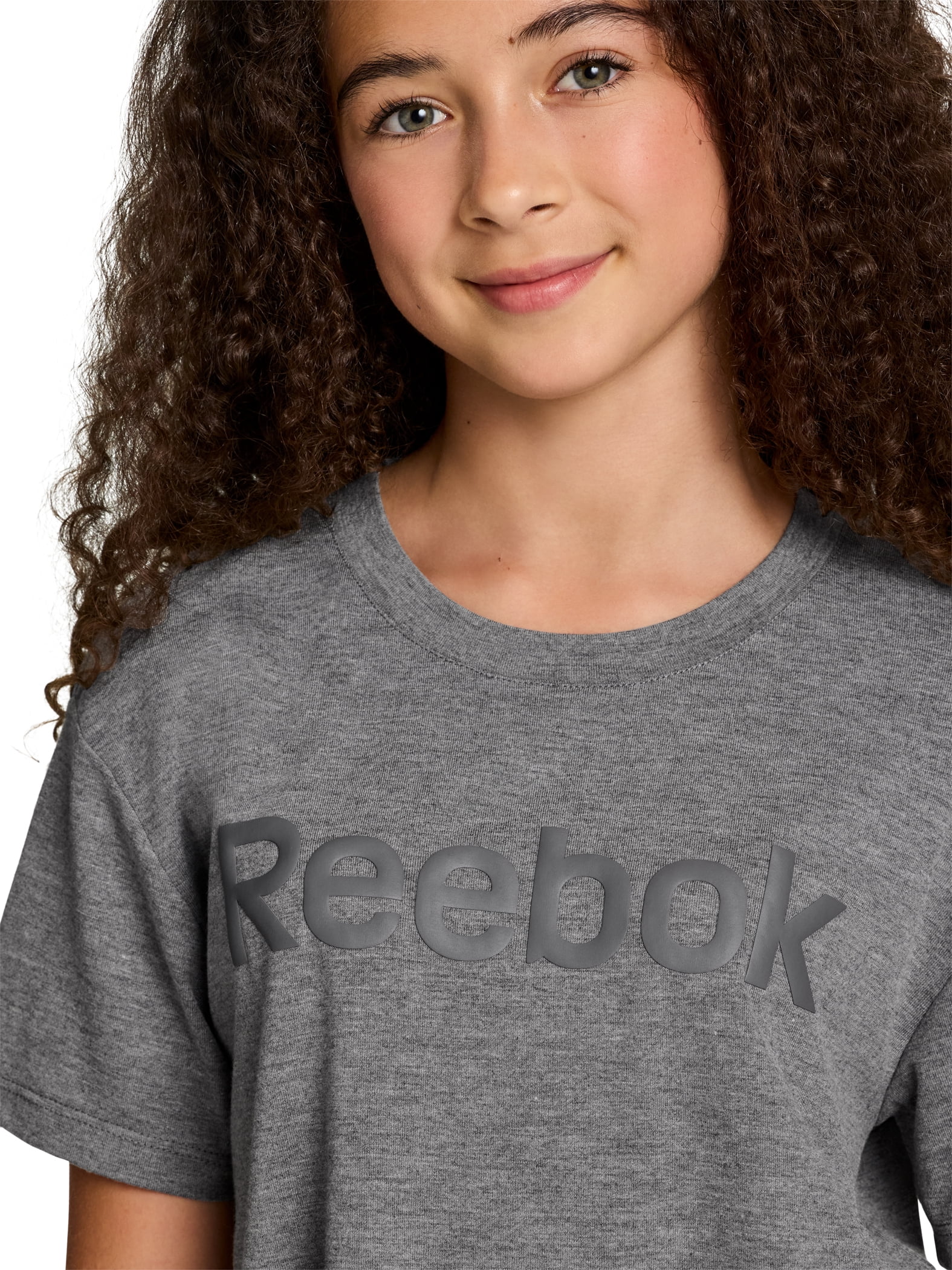Reebok Girls Relay Slinky Jersey Cropped Short Sleeve T-Shirt, Sizes 4-18
