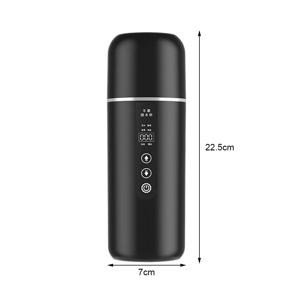 SharkTRUE Car Electric Kettle, VV Portable Water Boiler Heated Travel Mug,Multiple Temperature Adjustable Coffee Tea Truck Cup withStainless Steel Dry Burn Protection, CC Temperature Control