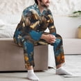 thumbnail image 7 of Susaid Playful Dolphins Underwater Print Men's Long Sleeve Pajama Set, Two-Piece Button-Down Loungewear PJs Set, Comfortable Sleepwear for Relaxation-Medium, 7 of 7