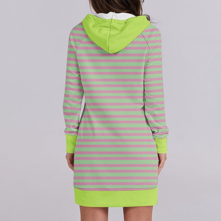 hooded collar long sleeve striped dress Seoria Hooded Long Sleeve Striped Maxi Dress with Pockets