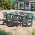 thumbnail image 4 of SERWALL Outdoor Dining Set, 5-Piece HDPE Dining Table with Umbrella Hole & 4 Textilene Chairs, Grey, 4 of 8