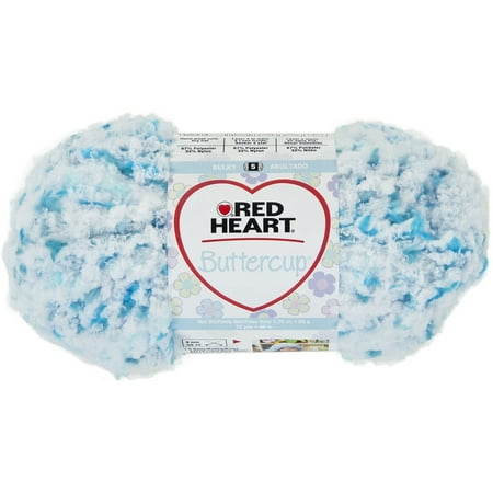 Buttercup Yarn, Aqua Ice, This red heart buttercup yarn is light and airy yarn that work up quickly for baby garments, blankets and toys By Red Heart Ship from