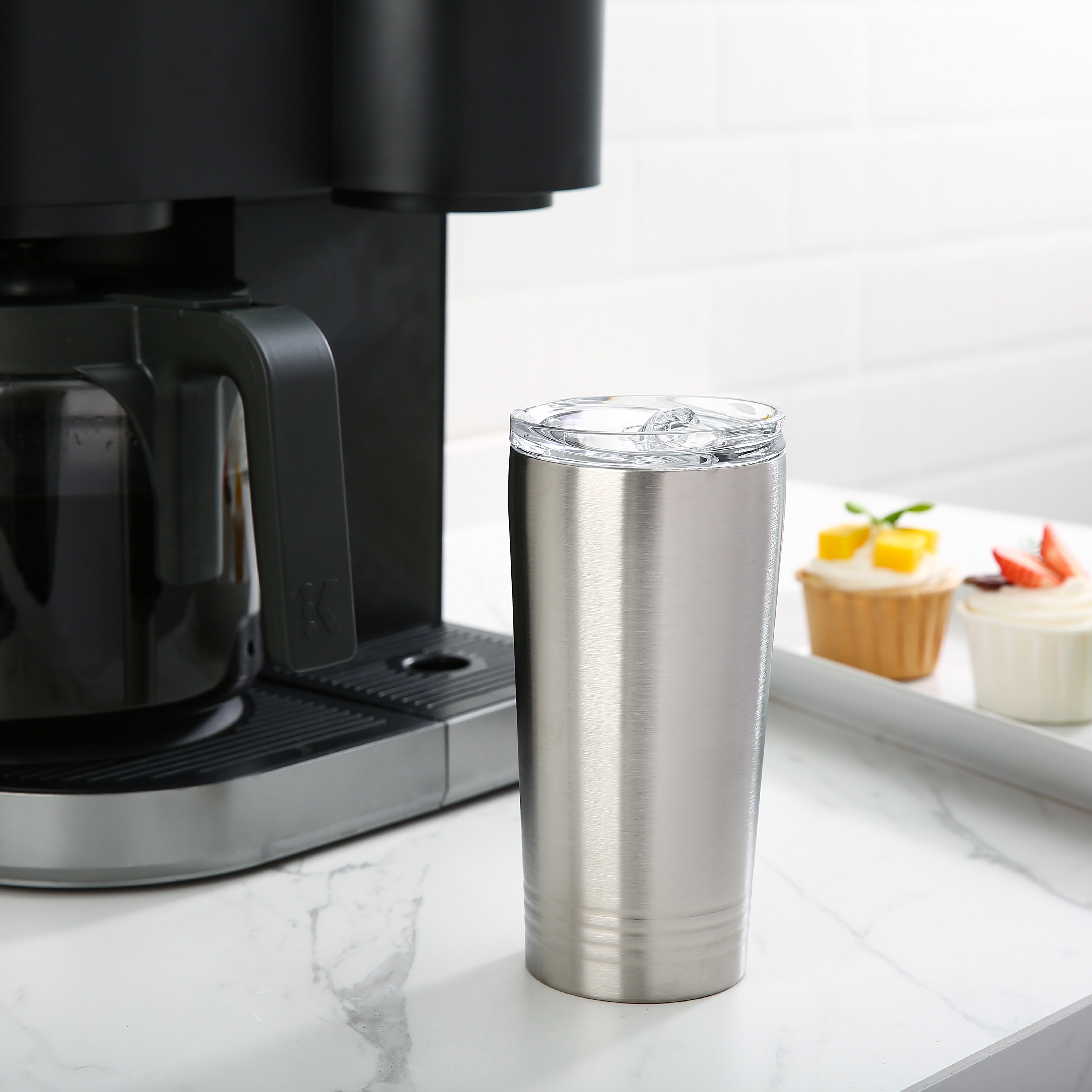 Gobelet à double paroi en acier inoxydable Mainstays de 473 ml