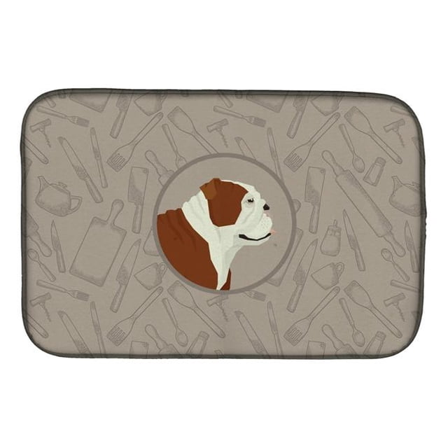 Carolines Treasures CK2183DDM English Bulldog in the Kitchen Dish Drying Mat