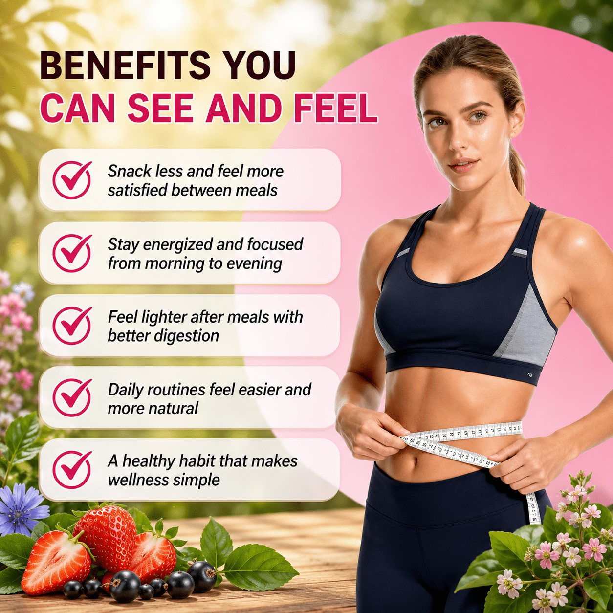 Cutting Drink Mix Strawberry Açaí Flavor Sticks | Daily Wellness Beverage Mix with Yerba Mate, FOS & Chromium | Sugar-Free Energy & Digestive Support Drink | Vegan & Non-GMO | 30 Stick Packs
