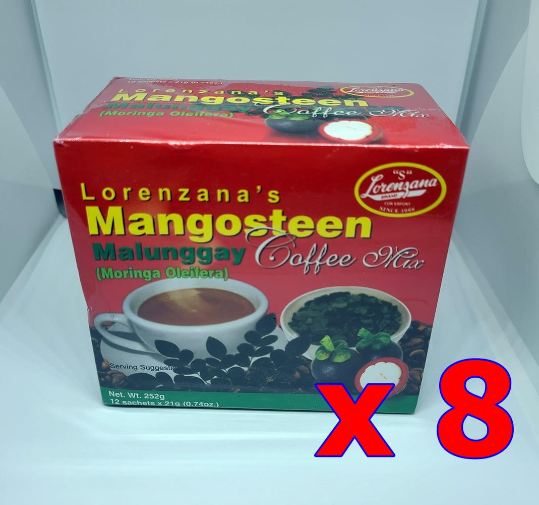 8x Lorenzana's MANGOSTEEN MALUNGGAY (Moring Oleifera) Coffee, 252 grams