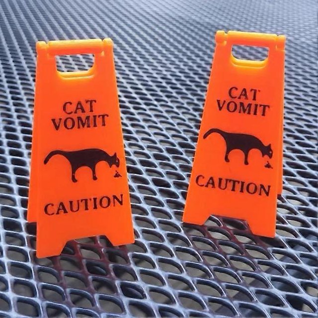 Cat Vomit Sign, Dog Vomit Sign, Funny Cat Signs Decor, Yard Warning Sign