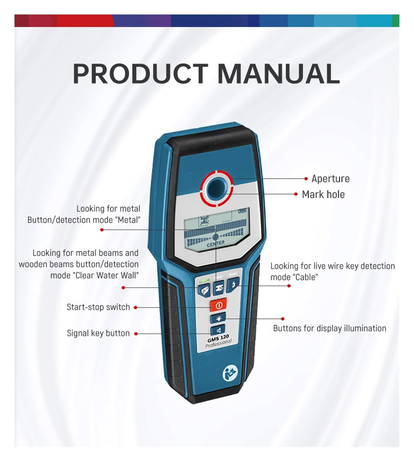 Wall Detector To Detect Metal Steel Wire Measuring Tool Professional Measuring Wire / Wood / Copper / Metal