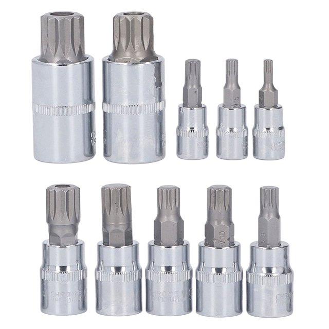Juego De Vasos Con Puntas Estriadas, 10 Piezas M4 A M18, Vasos Con Puntas Estriadas Cuadradas Triples Para Reparación