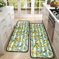 thumbnail image 4 of Kitchen Rugs Sets Of 2,Yellow Lemon Fruits StripedGreen Pattern Anti Fatigue Kitchen Mat Rugs Non Slip Washable,Decorative Kitchen Floor Mats for Kitchen,Sink,Laundry,17"x47"+17"x47", 4 of 5