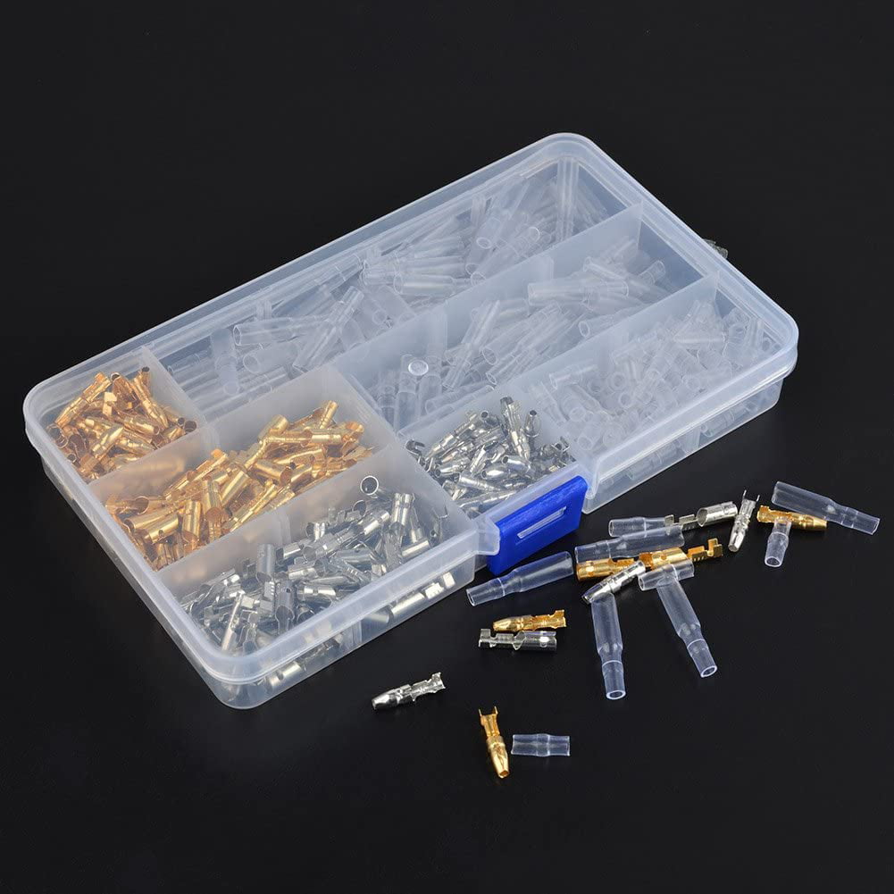 100 Sets 3.9mm Brass Car Truck Insulation Bullet Connector Wire Terminals Kits 