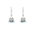 thumbnail image 4 of 0.2 ct Lever-Back Drop Dangle Earrings for Women | 3.0mm Round Cut Blue Moissanite | 18K White Gold, 4 of 5