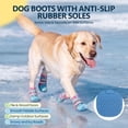 thumbnail image 4 of ROZKITCH 4PCS Dog Boots,Anti-Slip Adjustable Small Dog Shoes for Hot Pavement Hardwood Floors Winter Snow Hiking with Reflective Straps,BluePink,#3, 4 of 9