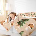 thumbnail image 4 of Manfei Lovely Gingerbread House Bedding Comforter Set for Kids, Green Christmas Tree Twin Comforter Sets, Brown Xmas Theme Bedding Set Breathable Home Decor, Reversible 2-Piece, 4 of 8