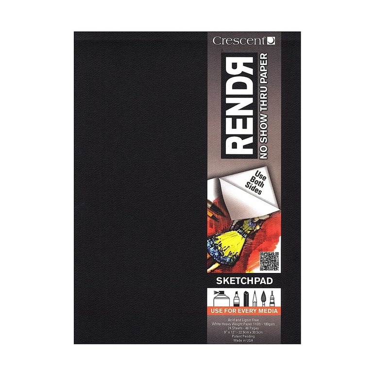 Crescent RendR No Show Thru Paper - 9 x 12, Tapebound Pad