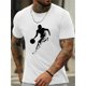 thumbnail image 1 of Camiseta con estampado de jugador de baloncesto en contraste, cuello redondo y manga corta, estilo casual y elegante para actividades al aire libre de verano., 1 of 6
