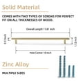 thumbnail image 5 of Goo-Ki Light Brushed Brass Drawer Handles 10 in (256mm) Hole Centers Straight Bar Pull,6-Pack Solid Cabinet Handles for Kitchen Cabinets and Dresser Drawers, 5 of 6