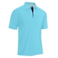 thumbnail image 5 of Uwinwear Men's Golf Shirts Dry Fit Moisture Wicking Performance Short Sleeve Collared Polo Shirts for Casual Athletic Business Summer Outdoor Casual Top,Sky Blue,XXXL, 5 of 8