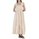 thumbnail image 1 of Vestido Retro A Cuadros con Fruncido, Tirantes Finos y Volantes para Mujer Crema S, 1 of 9