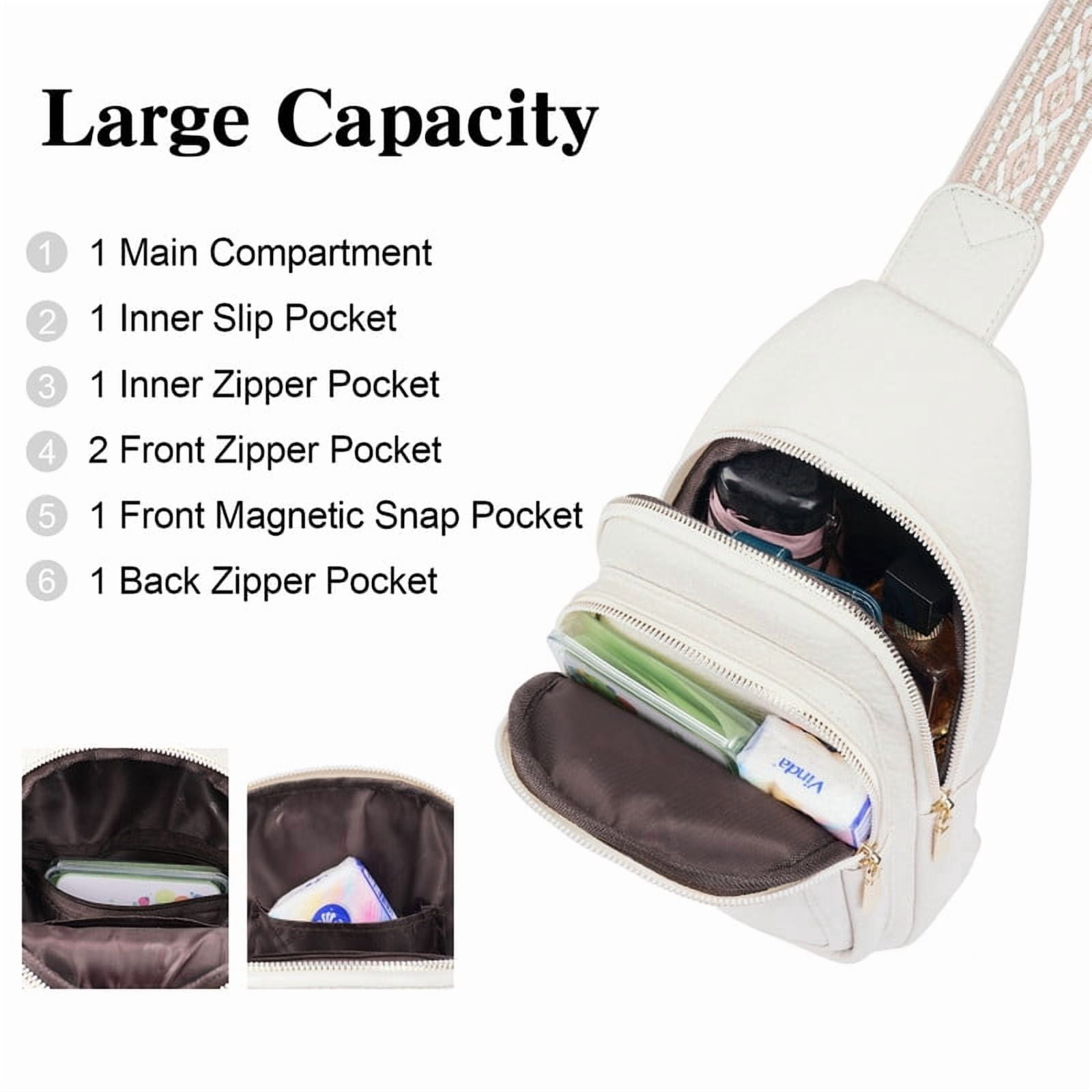 GAEKEAO Sling Bag Crossbody Bags for Women Vegan Leather Fanny Pack Chest Travel Anti Theft Purse Shoulder Bag handbags Gifts