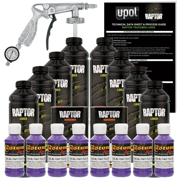 Raptor Bright Purple Urethane Spray-On Truck Bed Liner Spray Gun, 8 Liters