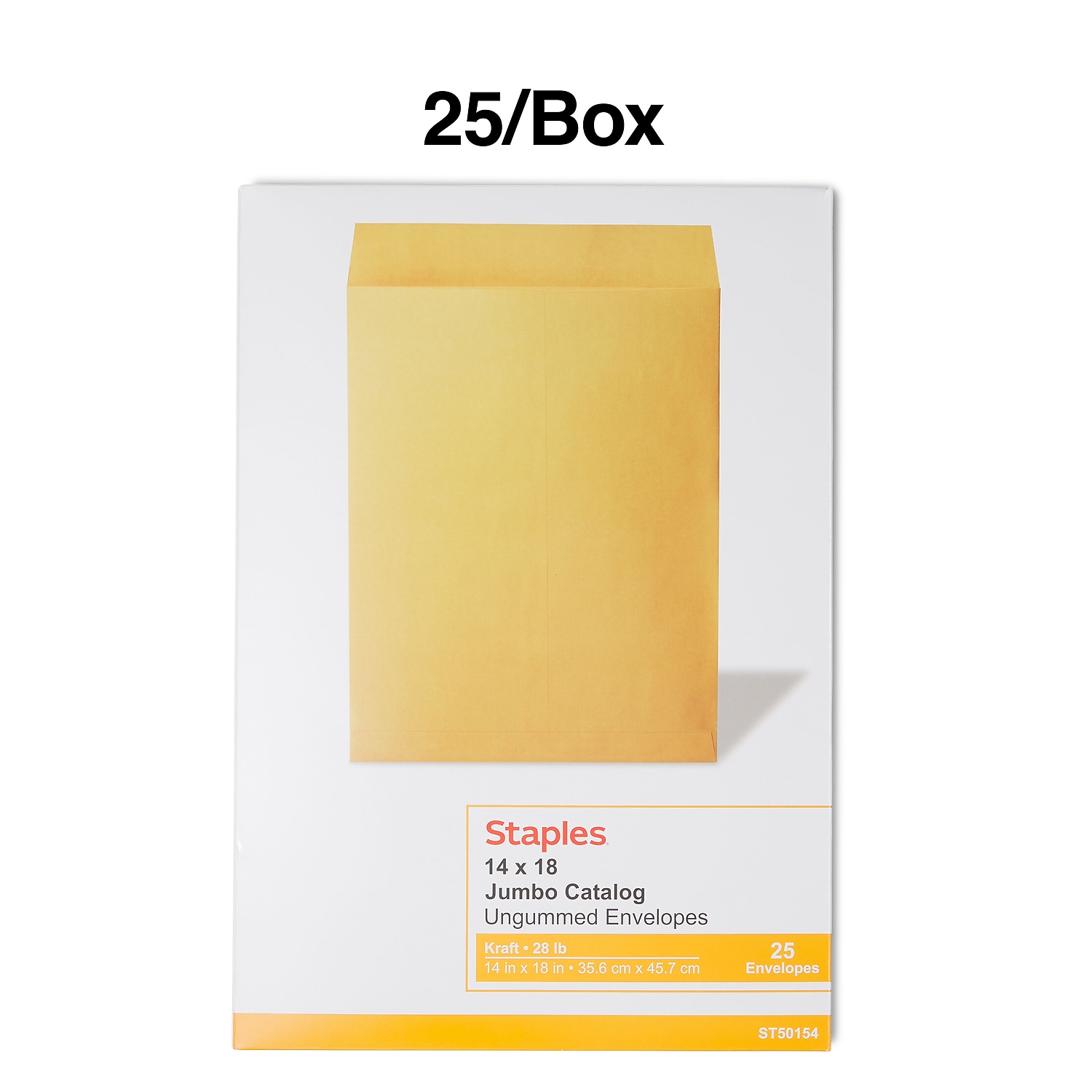 Staples 14" x 18" Brown Kraft Ungummed Jumbo Catalog Envelopes 25/Box SPL195776
