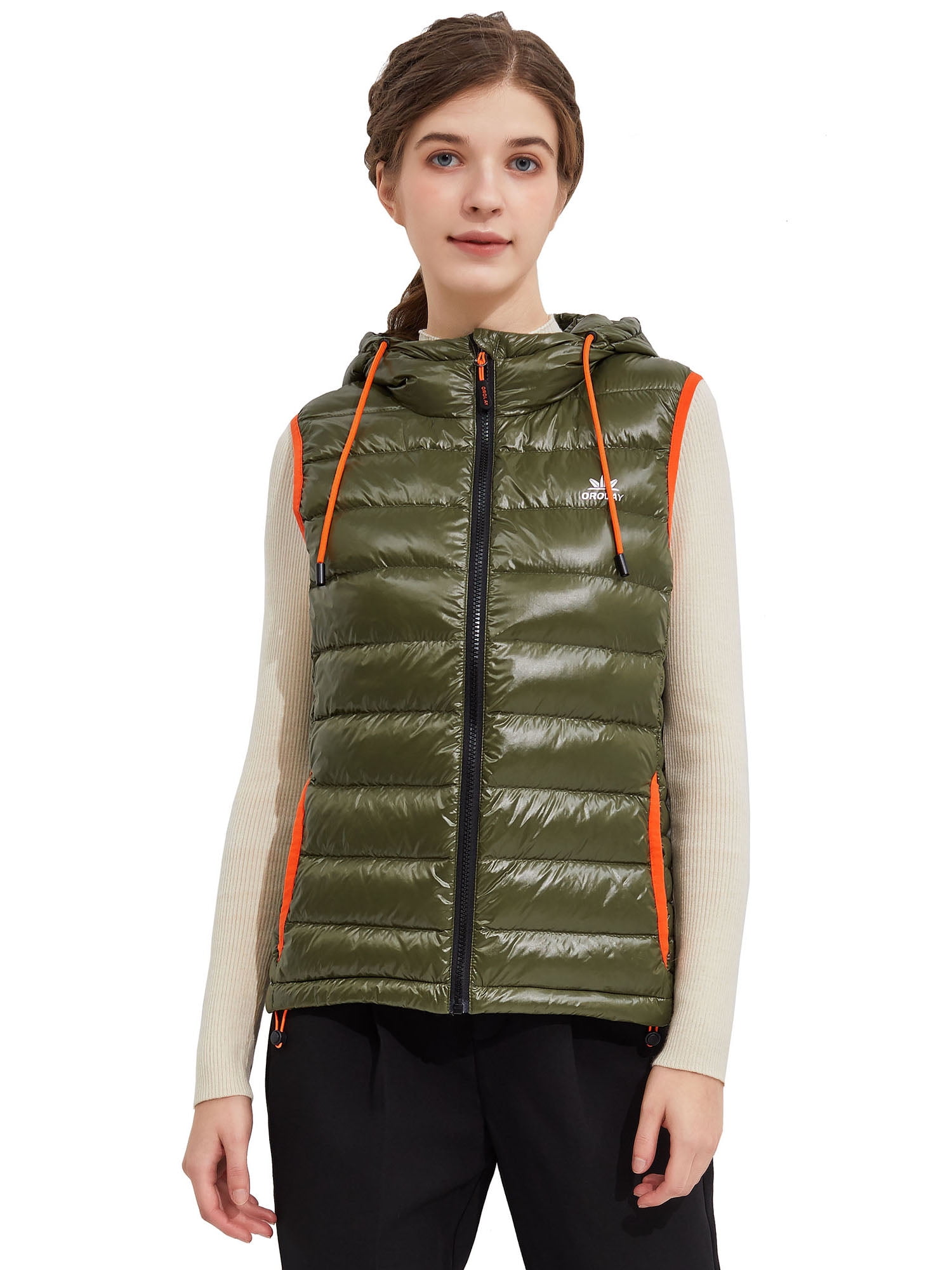 Orolay Women's Ultra Lightweight Down Vest Stand Collar Winter Coat
