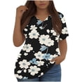 thumbnail image 1 of Mujeres Tops Casual Manga Corta V-Cuello Botón Decoración Plisado Blusa para Más Tamaño L-5xl, 1 of 8