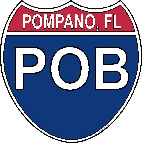 Pompano Beach Florida   FL  Vintage Looking  Travel Decal  Sticker Label 