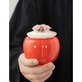 thumbnail image 4 of Small Urns for Human Pet Ashes Set of 2 Floral Ceramic Keepsake Urns Mini Sharing Cremation Urns Red With Box, 4 of 5