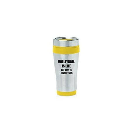 

Yellow 16oz Insulated Stainless Steel Travel Mug Z777 Volleyball is Life MIP