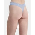 thumbnail image 2 of No Boundaries Women's Body Base Low Rise Thong with Lace Panty, Sizes XS to XXXL, 2 of 2