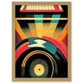 thumbnail image 1 of Retro Record Player DJ Decks Turntable Abstract Print Artwork Framed Wall Art Print A4, 1 of 4