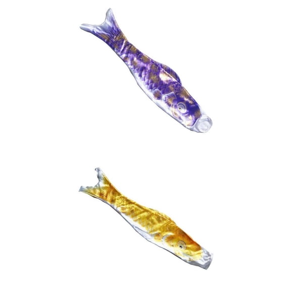 Almencla 2 Pieces Koinobori Windsock Japan Koi Flag for Outdoor Sushi Restaurant Bar Yellow