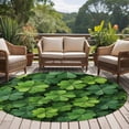 thumbnail image 4 of Round Area Rug 5 Ft, St. Patrick's Day Washable Non-Slip Circle Carpet for Living Room/Bedroom, Spring Country Fourleaf Grass Lucky Low-Profile Runner Mats Collection Rugs for Indoor, 4 of 8