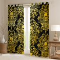 thumbnail image 2 of Homewish Vintage Damask Floral Black Out Curtains,Gothic Skull Curtains Pack of 2 (42x63 Each),Gold Spooky Halloween Bedroom Curtains,Breathable Bedroom Decorative, 2 of 6